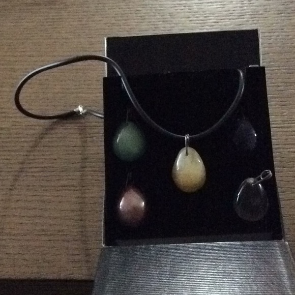 Jewelry - Leather Choker/5 different stones